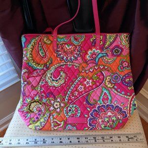 Vera Bradley magenta paisley print tote handbag